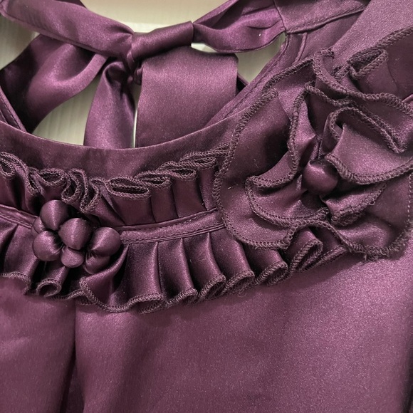 KENAR Silk Purple Blouse Size L - Picture 4 of 9